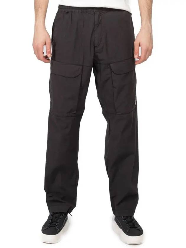 50 Fili Stretch Cargo Straight Pants Black - CP COMPANY - BALAAN 3