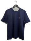 Crew Neck Cotton Short Seeve T-shirt Navy - BRUNELLO CUCINELLI - BALAAN 2