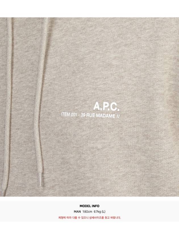 Logo Print Drawstring Hoodie Beige - A.P.C. - BALAAN 7