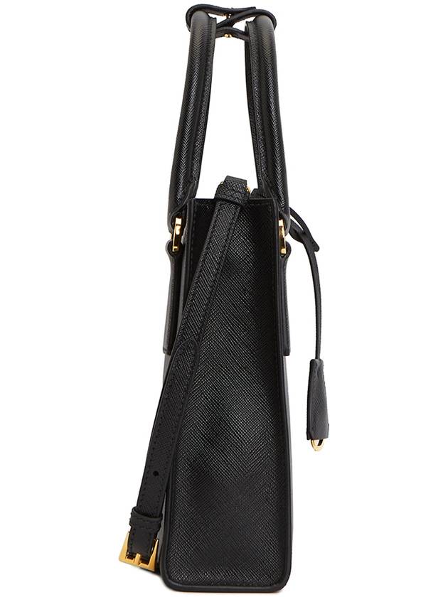 Triangular Logo Saffiano Leather Tote Bag Black - PRADA - BALAAN 4