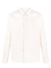 Men's Heart Logo Patch Oxford Long Sleeve Shirt White - AMI - BALAAN.