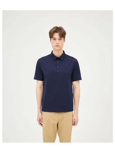 Points 5 Sist Dark Navy Men s Collar T shirt - DUVETICA - BALAAN 1