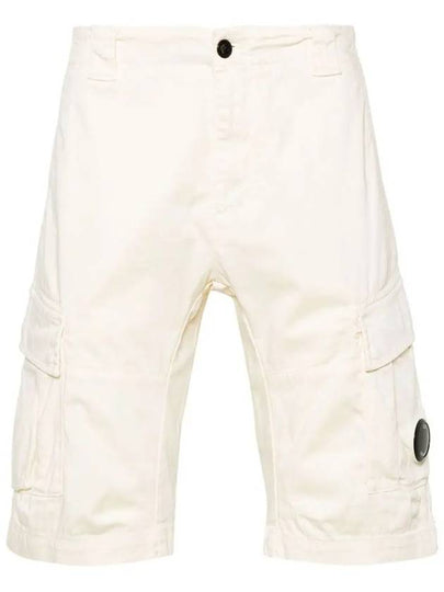 Stretch Satin Cargo Shorts Beige - CP COMPANY - BALAAN 2