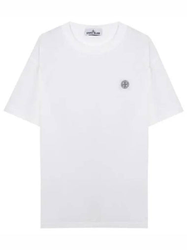 Pisato effect logo patch t shirt - STONE ISLAND - BALAAN 1