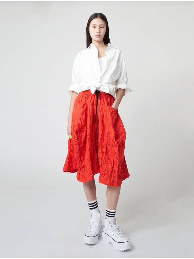 Crinkle Bermuda Wide Pants Acid Orange - ATHPLATFORM - BALAAN 6