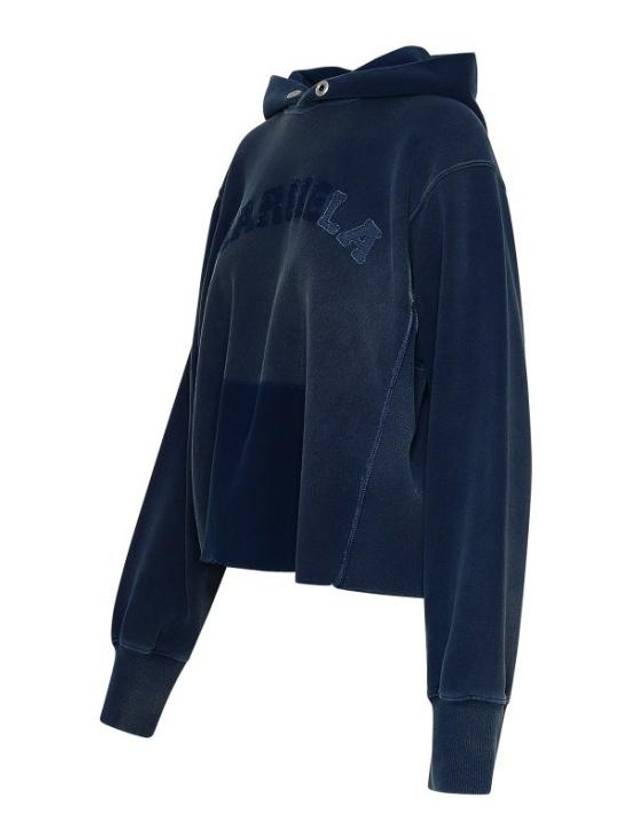 Logo Vintage Cotton Cropped Hoodie Blue - MAISON MARGIELA - BALAAN 3