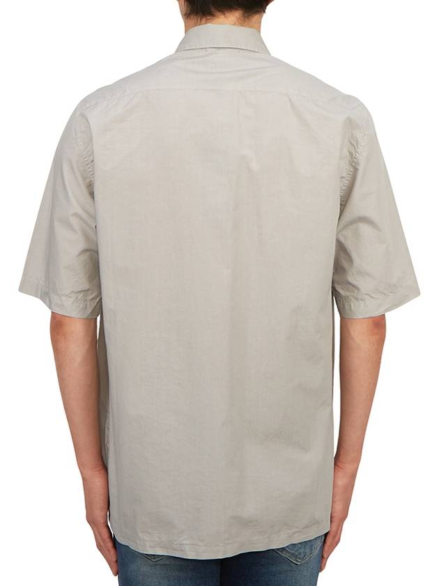 Cotton Popeline Short Sleeve Shirt Grey - CP COMPANY - BALAAN 4