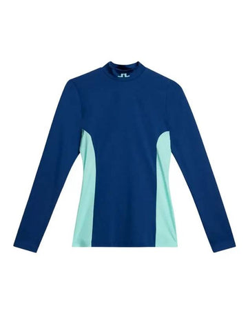 Thabisa Mockneck Long Sleeve T-Shirt Estate Blue - J.LINDEBERG - BALAAN 1