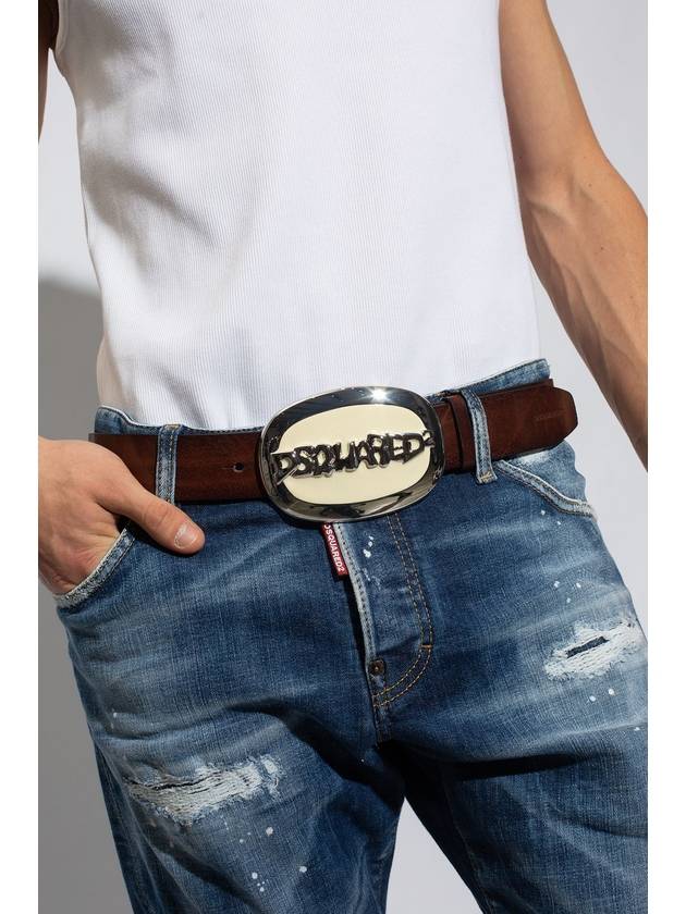 logo buckle leather belt BEM029312900001 - DSQUARED2 - BALAAN 3