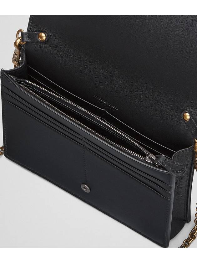 Intrecciato Nappa Chain Cross Bag Black - BOTTEGA VENETA - BALAAN.