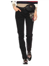 Angry cat embroidery patch black jeans 470225 - GUCCI - BALAAN 3