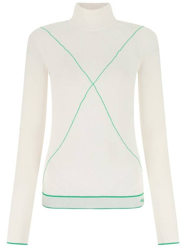 Salon Contrast Stitch Neck Collar White - BOTTEGA VENETA - BALAAN 2