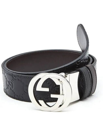 GG Buckle Reversible Leather Belt - GUCCI - BALAAN 1