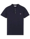 Tricolor Fox Patch Short Sleeve Polo Shirt Navy - MAISON KITSUNE - BALAAN 3