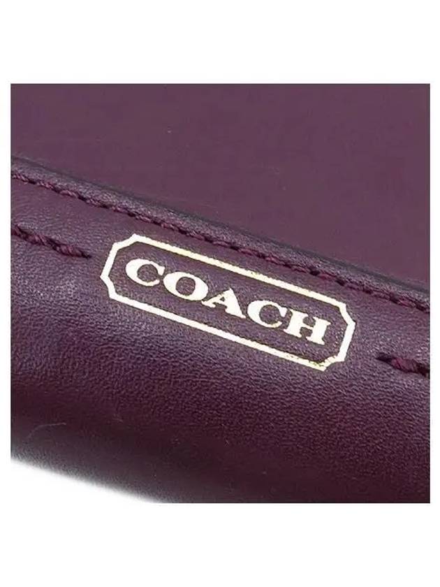 Purple leather half wallet - COACH - BALAAN 5