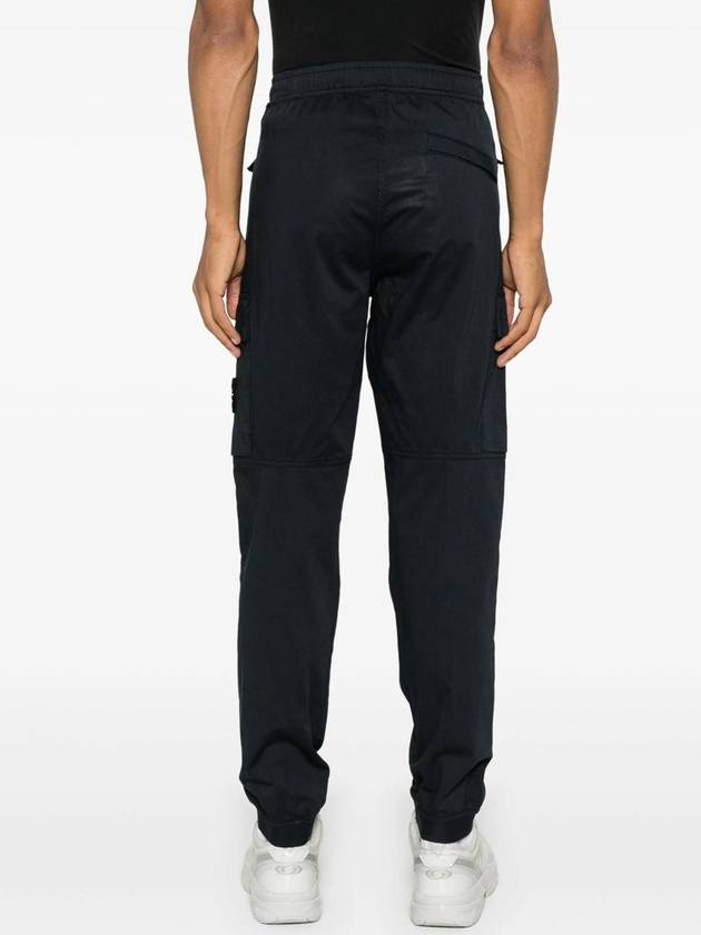 Stretch Cotton Wool Satin Straight Pants Navy - STONE ISLAND - BALAAN 4