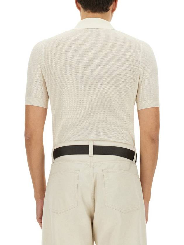 Tom Ford Cotton And Silk Polo Shirt - TOM FORD - BALAAN 3