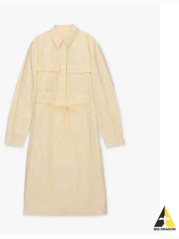 Women's Collar Belt Midi Dress Natural - JIL SANDER - BALAAN 2