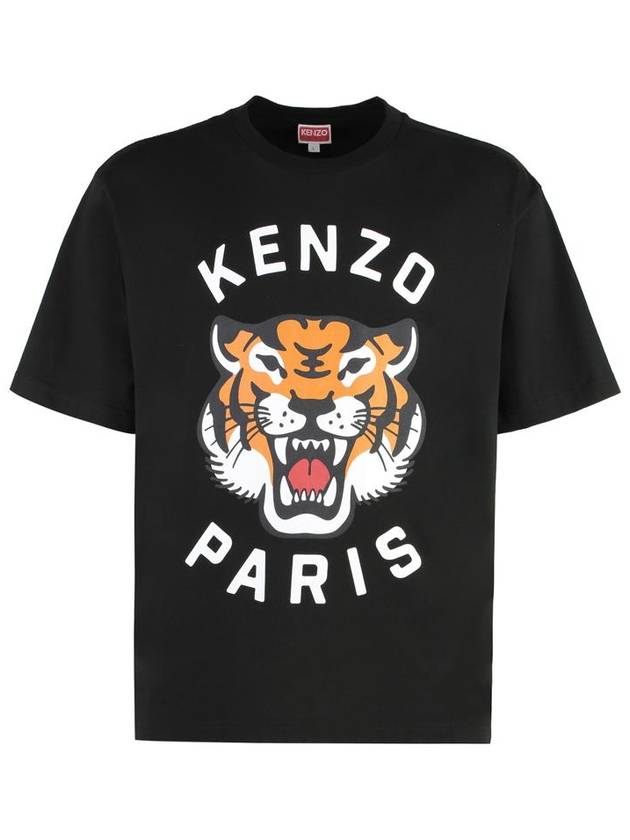 Lucky Tiger Short Sleeve T-Shirt Black - KENZO - BALAAN 2