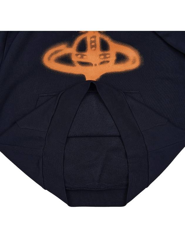 Spray ORB Logo Print Hoodie Navy - VIVIENNE WESTWOOD - BALAAN 9