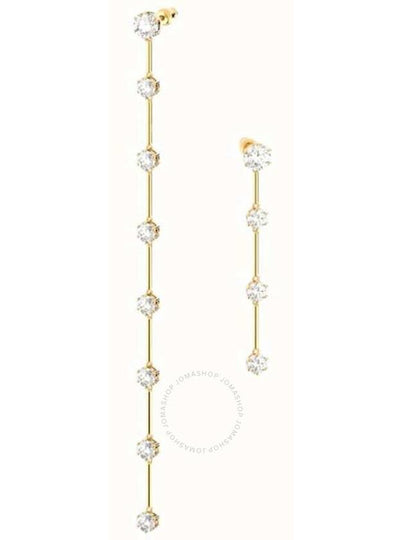 Congrella Asymmetric Drop Earrings Gold - SWAROVSKI - BALAAN 2