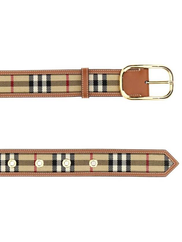 Vintage Check Leather Belt 8066058 - BURBERRY - BALAAN 3