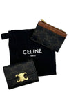 Triomphe Canvas Coin Compact Wallet Tan - CELINE - BALAAN 1