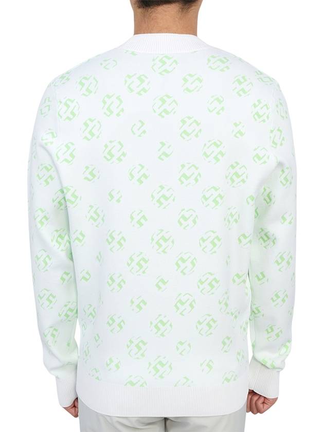 Men's Golf Gus Jacquard Crew Neck Sweatshirt White - J.LINDEBERG - BALAAN 5