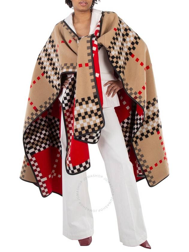 Burberry Archive Beige Pixel Check Cashmere Cape - BURBERRY - BALAAN 3