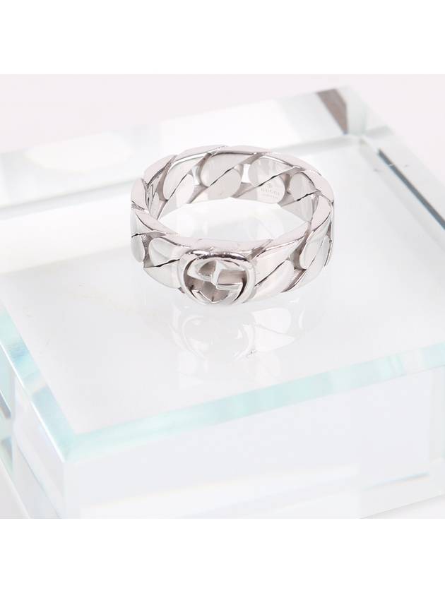 GG interlocking chain silver ring - GUCCI - BALAAN 6