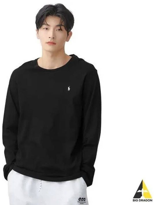 Liquid Cotton Long Sleeve Crew Neck Slip T Shirt Black - POLO RALPH LAUREN - BALAAN 1