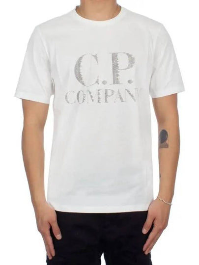 Logo Print Short Sleeve T-Shirt White - CP COMPANY - BALAAN 2