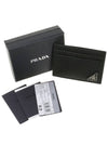 Saffiano Leather Card Holder Black - PRADA - BALAAN 7