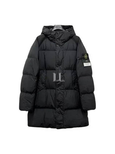 Men's Wappen Patch Crinkle Wraps Long Padding Black - STONE ISLAND - BALAAN 2