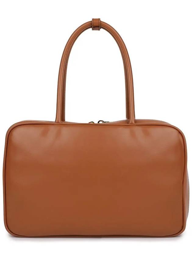 Leather Beau Tote Bag Cognac - MIU MIU - BALAAN 4