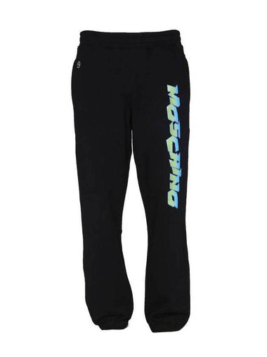 Men's Surf Logo Graphic Print Jogger Track Pants Black - MOSCHINO - BALAAN 1