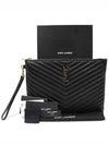 559193 Black Quilted Calfskin Gold Monogram Tablet New Medium Clutch - SAINT LAURENT - BALAAN 2