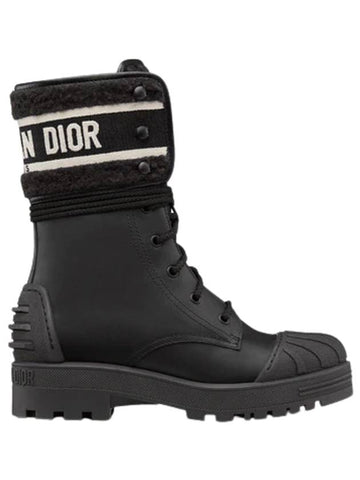 D Major Wool Detail Ankle Boots Black - DIOR - BALAAN.