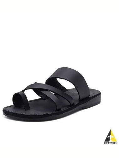 SANDALS NO 8 THE GOOD SHEPHERD BLACK Unisex - JERUSALEM - BALAAN 1