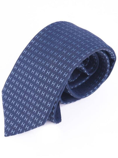 Faconnee H Neck Tie Marine Bleu - HERMES - BALAAN 2