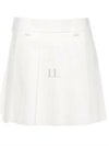 Mini Cotton Pleated Skirt White - MIU MIU - BALAAN 2