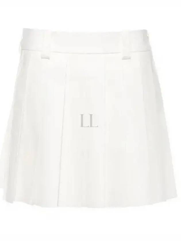 Mini Cotton Pleated Skirt White - MIU MIU - BALAAN 2