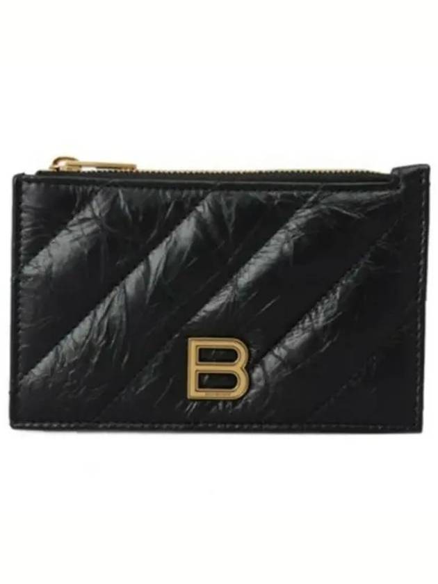 Crush Quilted Leather Long Coin Card Wallet Black - BALENCIAGA - BALAAN 2