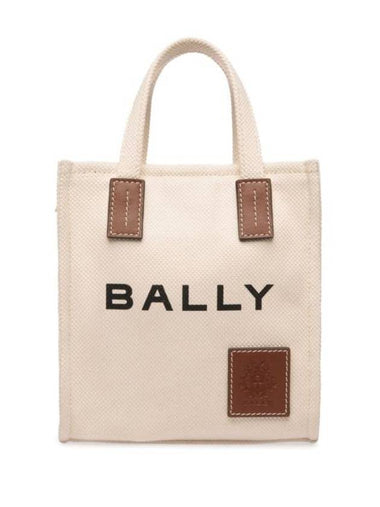 Akelei Small Canvas Tote Bag Beige - BALLY - BALAAN 1