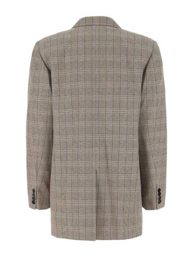 Nevim Check Double Breasted Blazer Jacket Beige - ISABEL MARANT - BALAAN 3