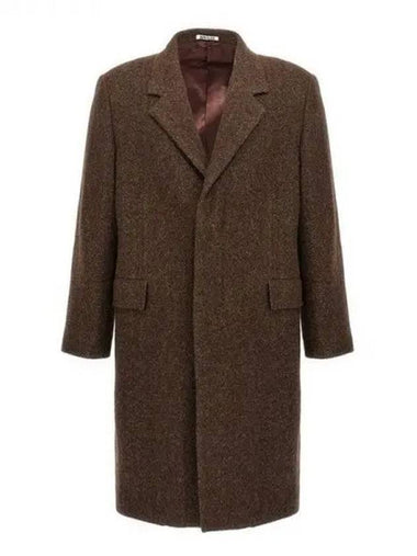 Single breasted alpaca wool coat - AURALEE - BALAAN 1