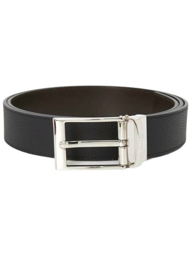 Double Side Leather Belt Black - BALLY - BALAAN 1