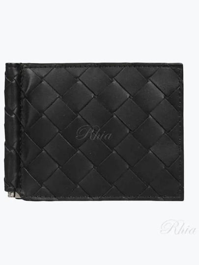 Intrecciato Money Clip Half Wallet Black - BOTTEGA VENETA - BALAAN 2