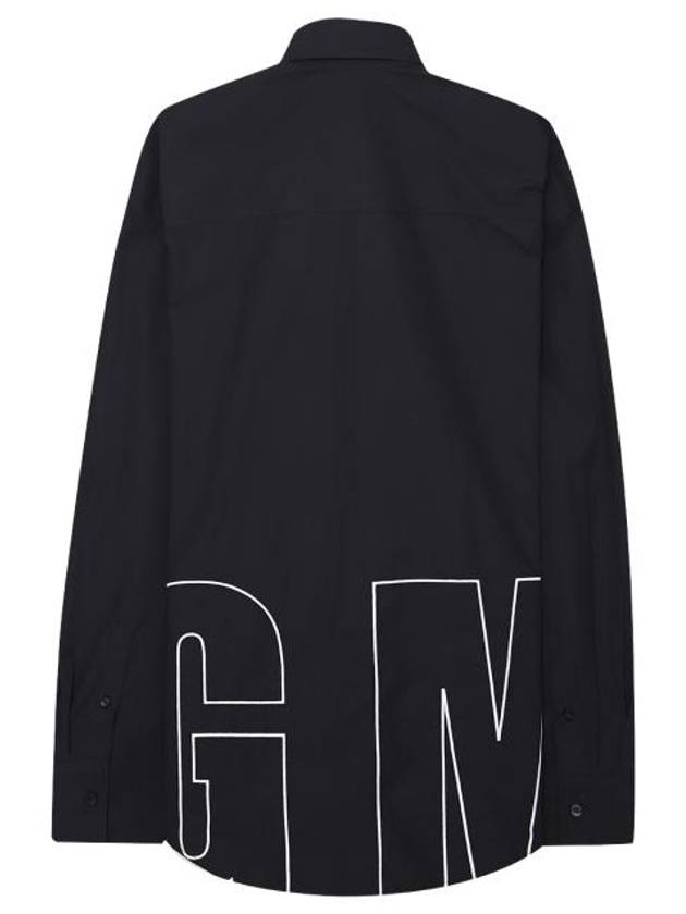 Embroidered Logo Cotton Long Sleeve Shirt Black - MSGM - BALAAN 2