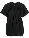 Women's Parachute Garment Dyed Cotton Blouse Black - LEMAIRE - BALAAN 1